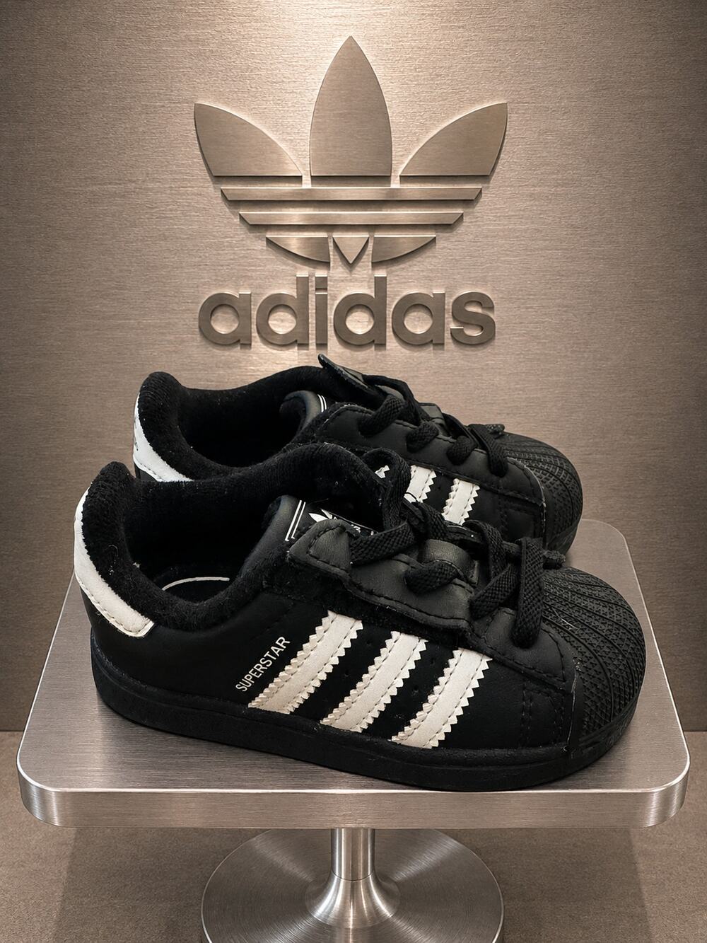 Adidas Superstar Black White Toddler Shoes 6K JH9985